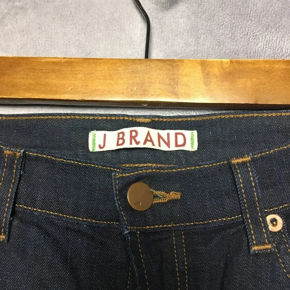 J Brand Womens Skinny Leg Pure Blue Jeans size 31 Dark Wash Stretch Denim Pants - Picture 7 of 15